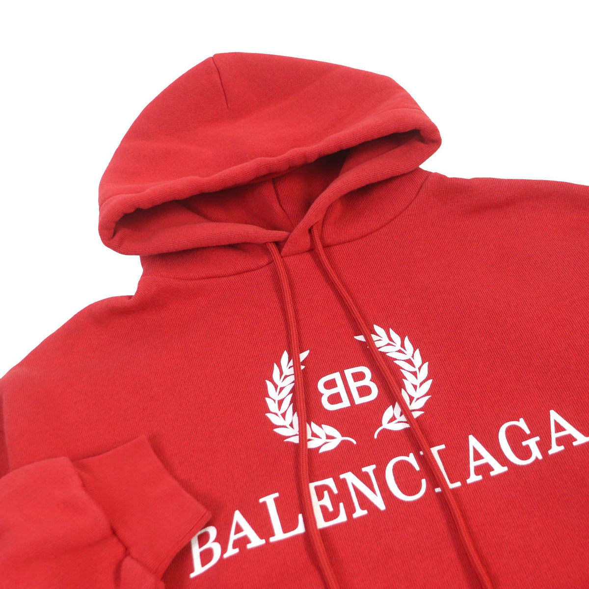 balenciaga Logo Print Oversized Hoodie Red M