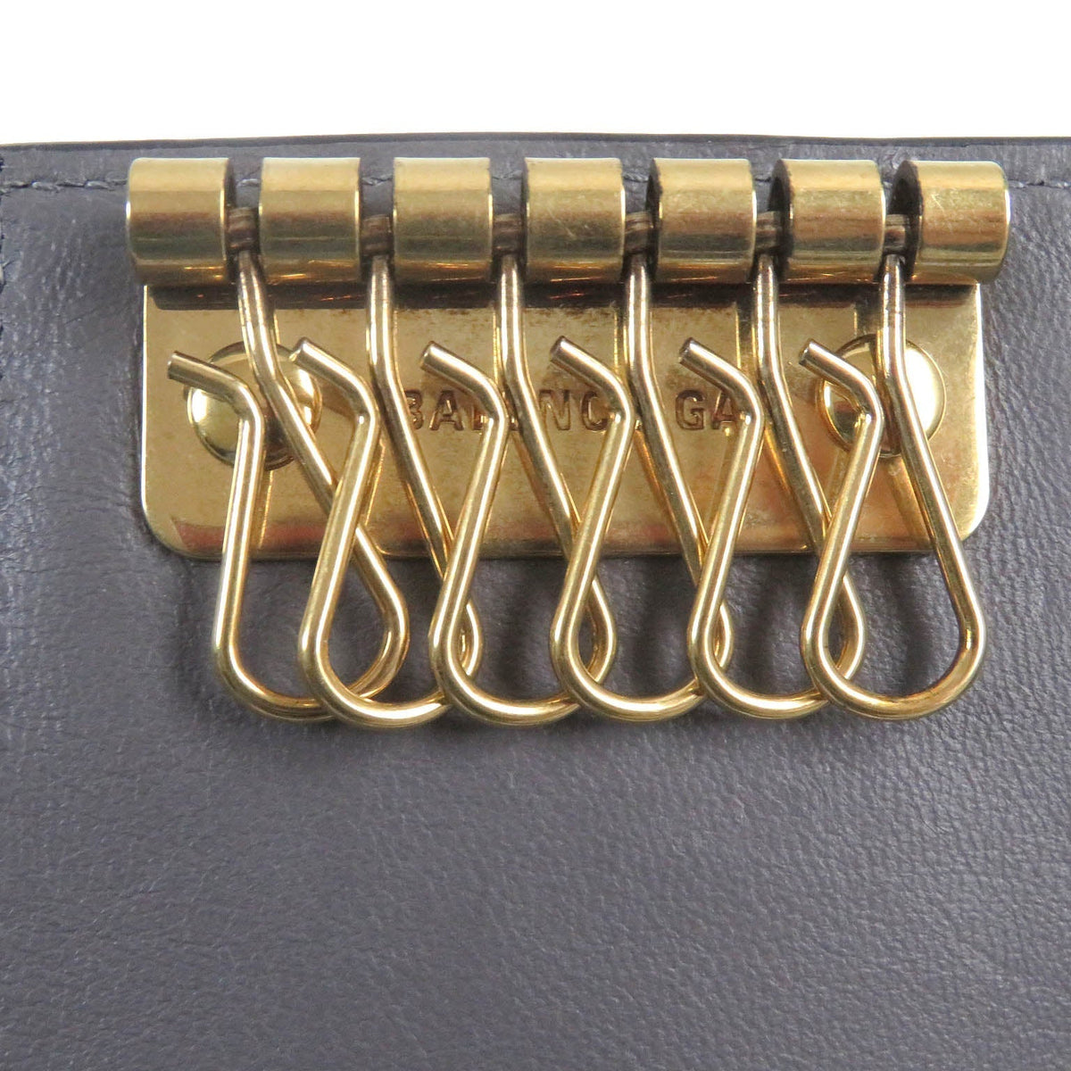 balenciaga Logo Card Case Leather Key Holder