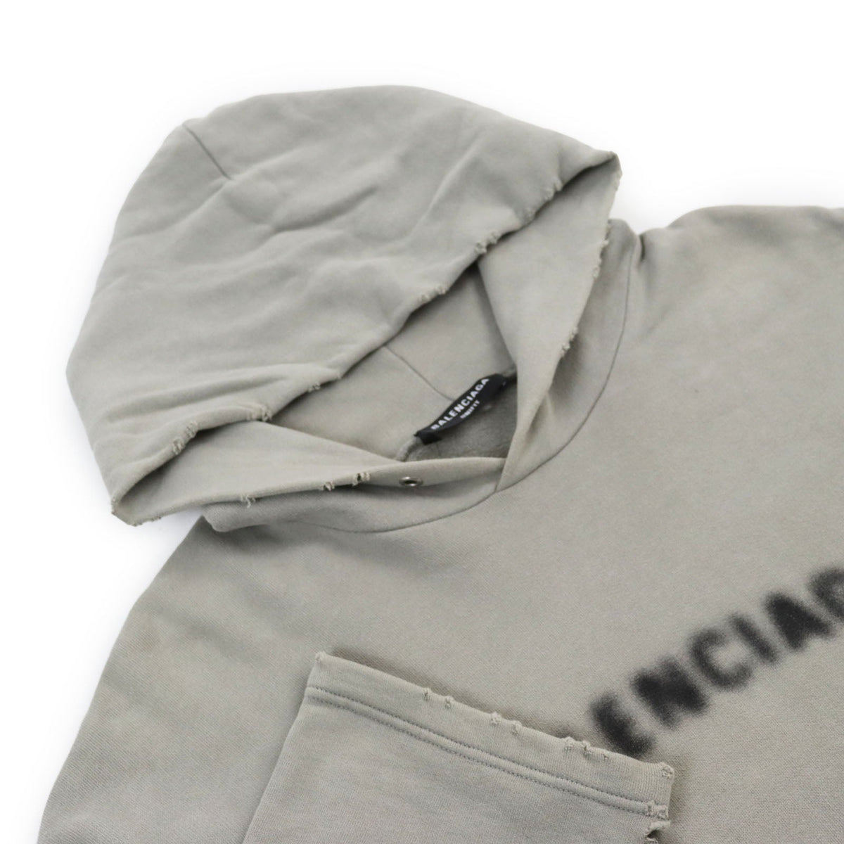 balenciaga Distressed Pixel Logo Pullover XS