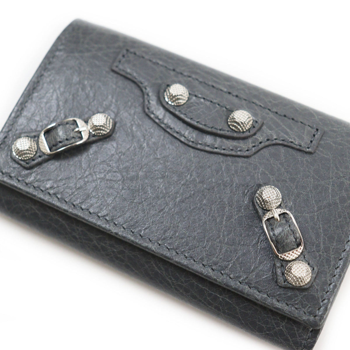 balenciaga Leather Key Holder Gray