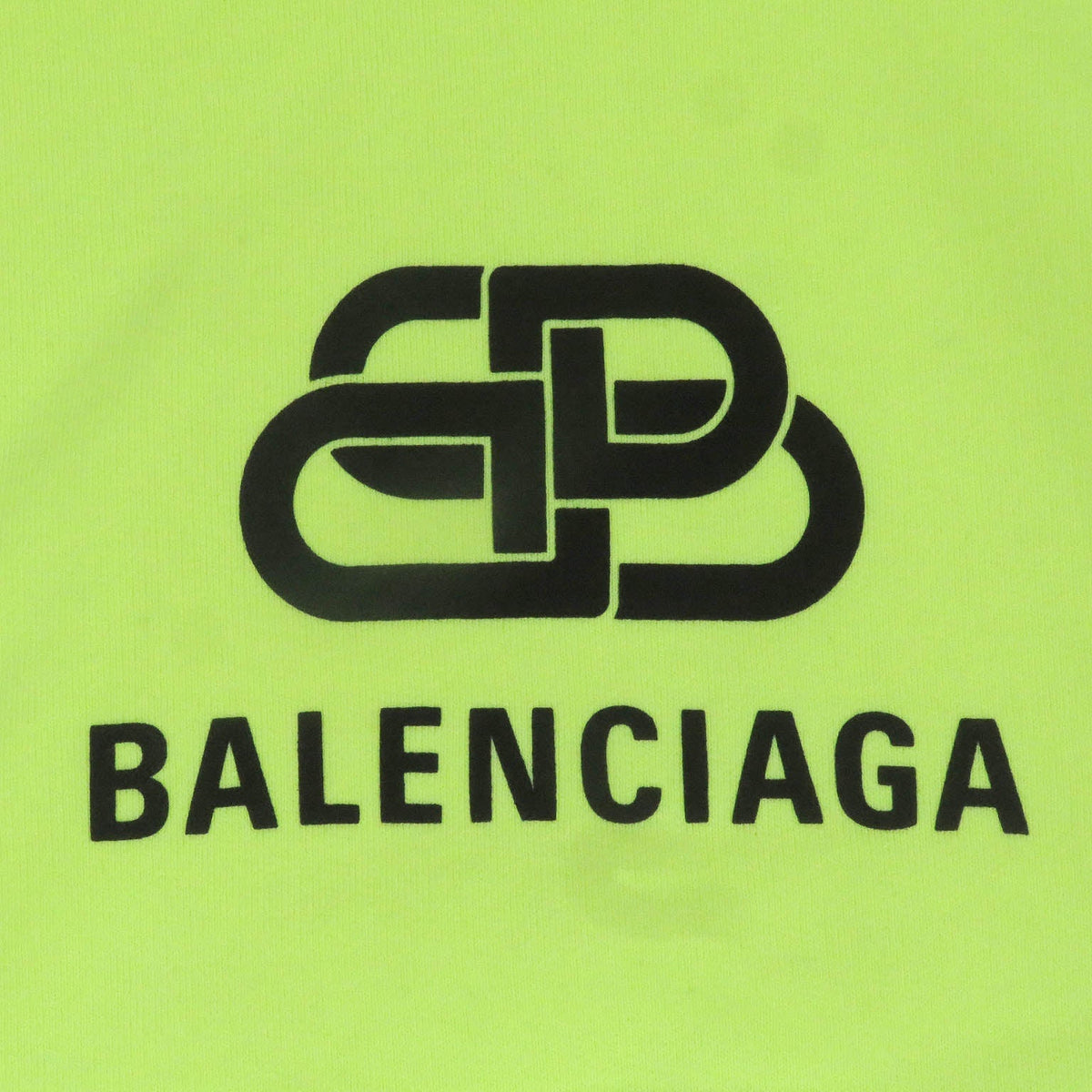balenciaga BB Logo Oversized Hoodie Neon Yellow