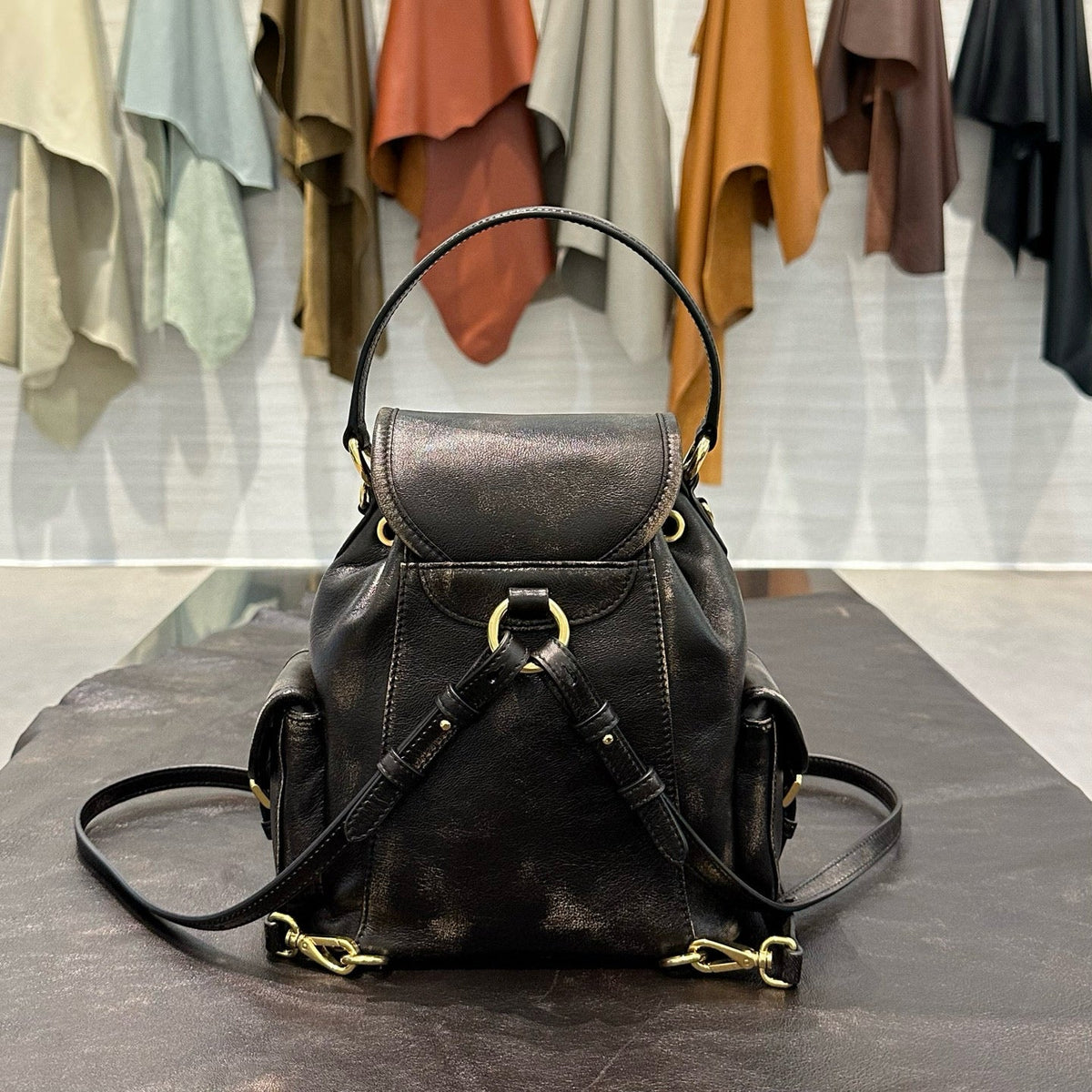 MIU M LEATHER BACKPACK