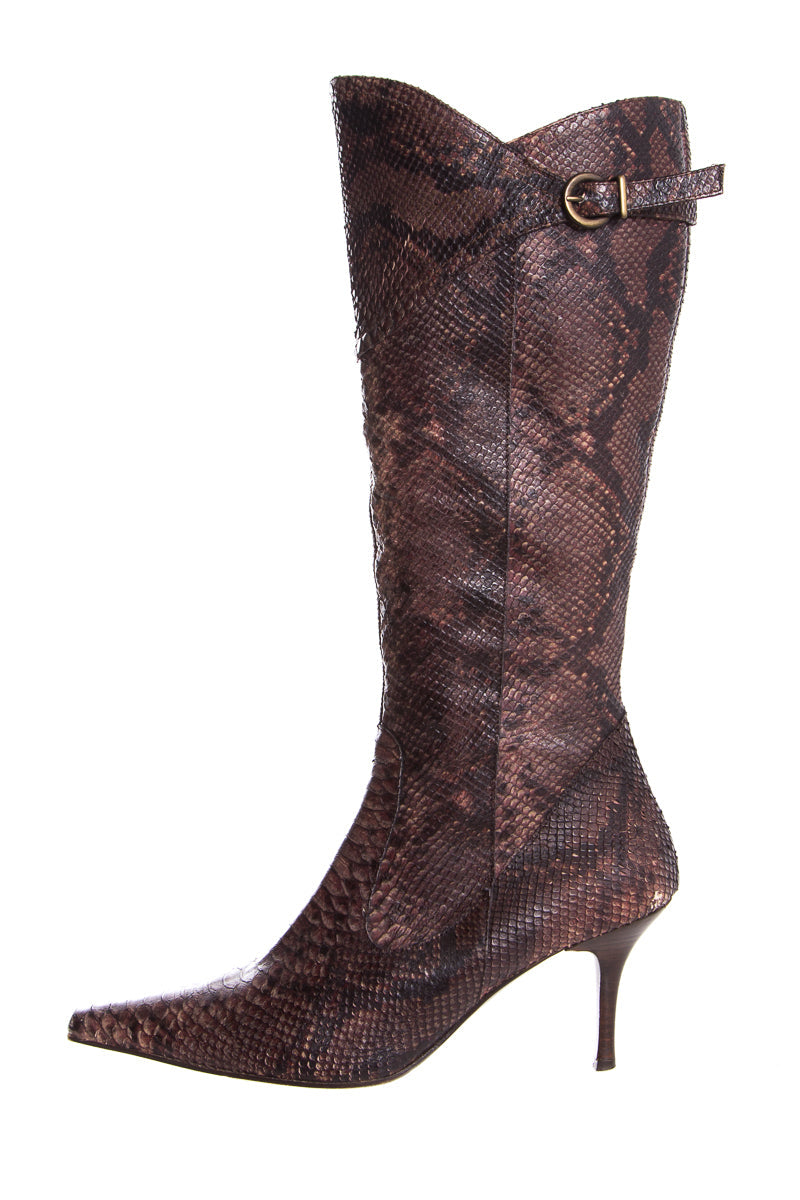 Ferretti Brown Snake Skin Boots SZ 9