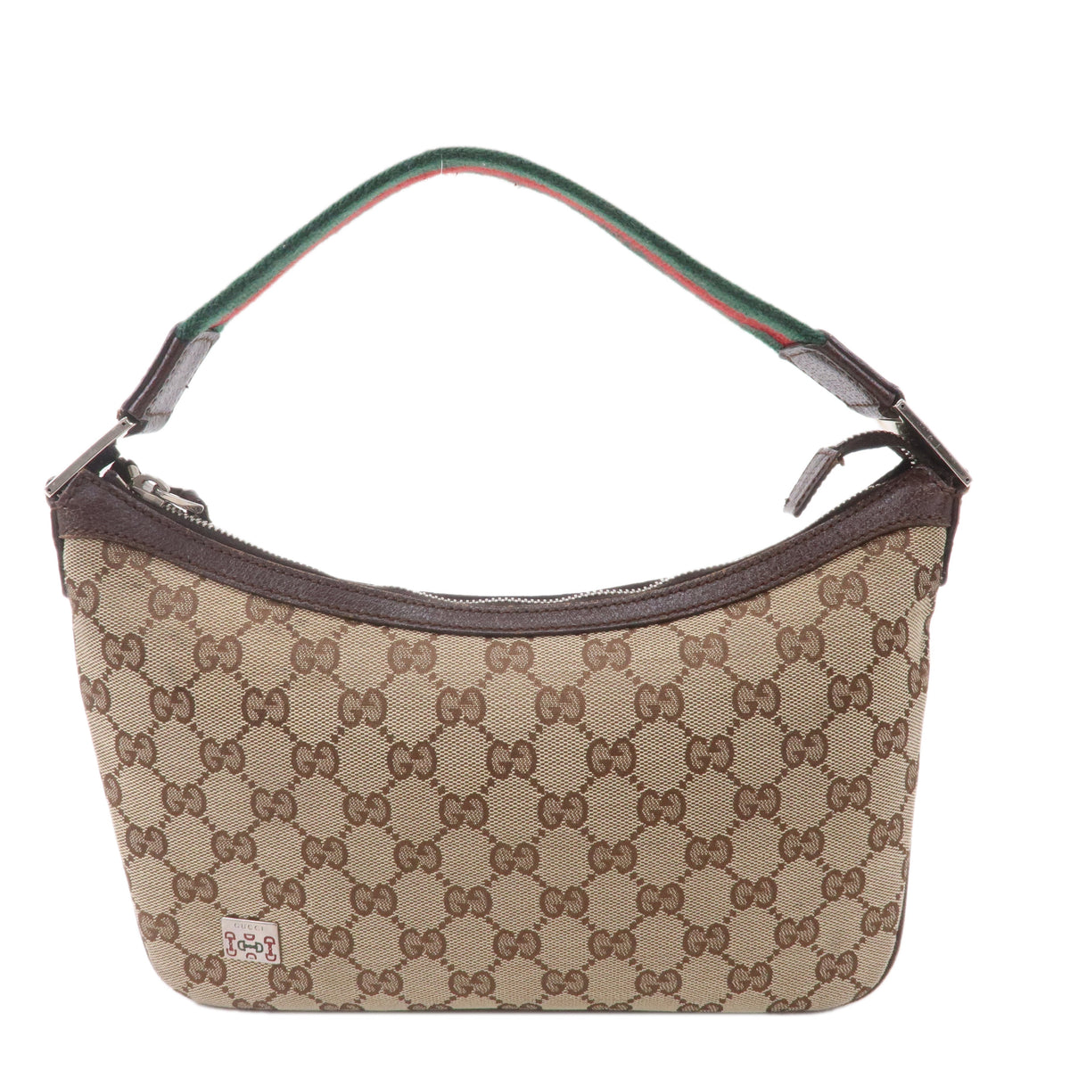 GUCCI Sherry Line GG Canvas Leather Shoulder Bag Beige 145812