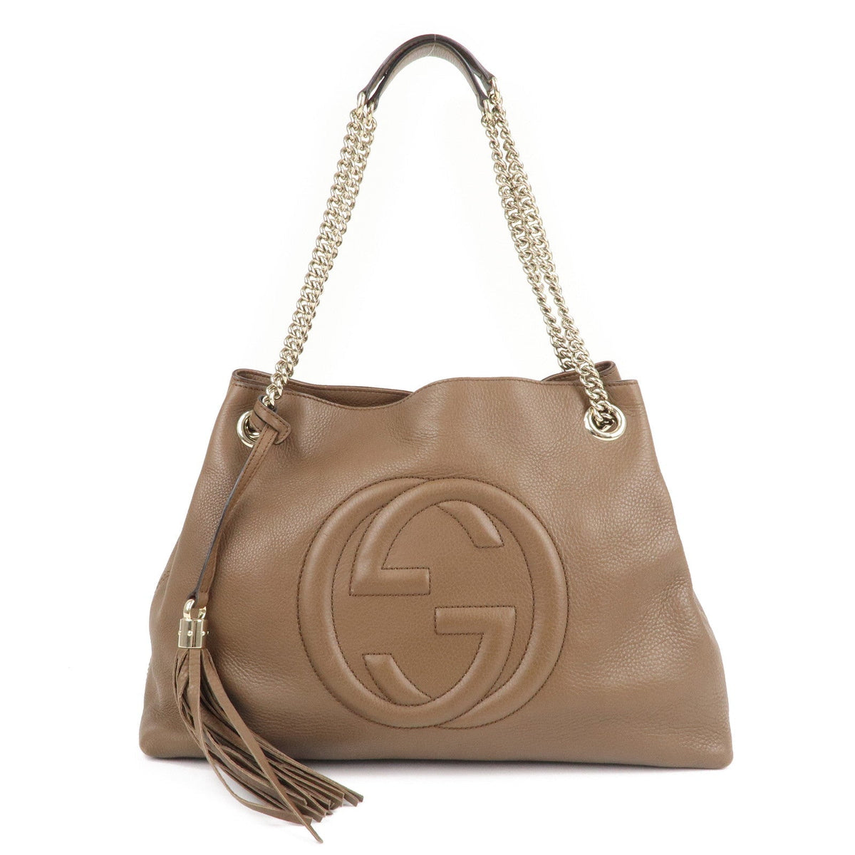 GUCCI SOHO Leather Chain Shoulder Bag Brown 308982