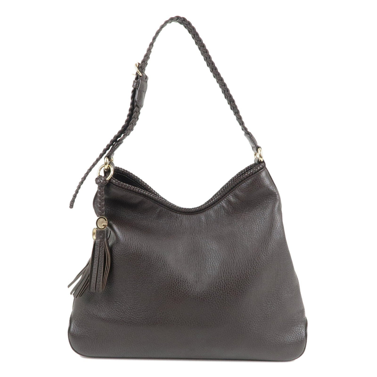 GUCCI Leather Shoulder Bag Hand Bag Brown 336659