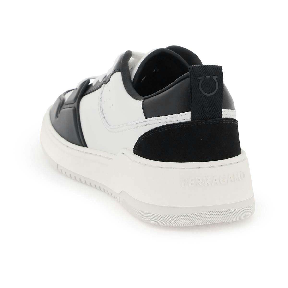 SALVATORE  TWO-TONE LEATHER SNEAKERS