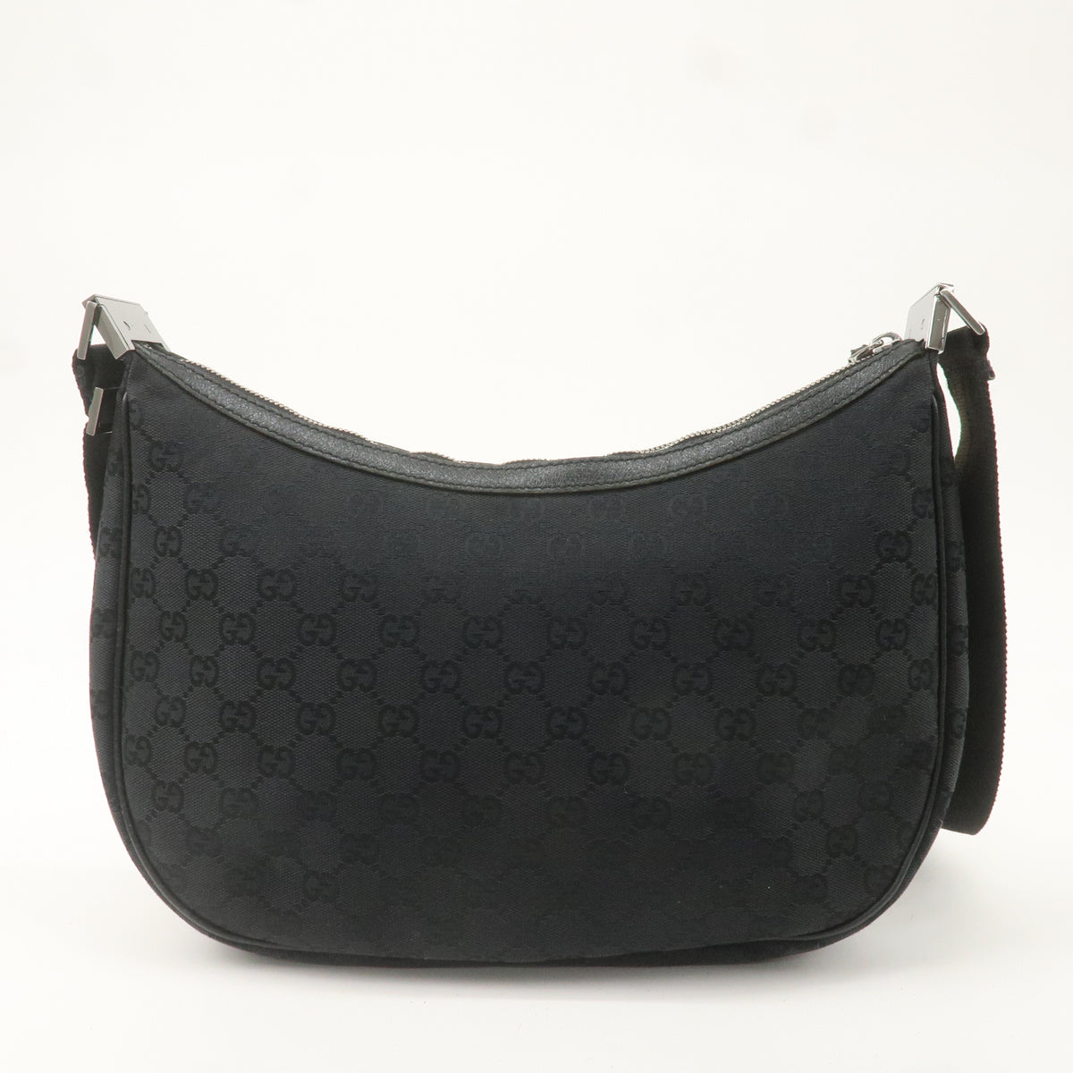 GUCCI GG Canvas Leather Shoulder Bag Cross Body Black 122790