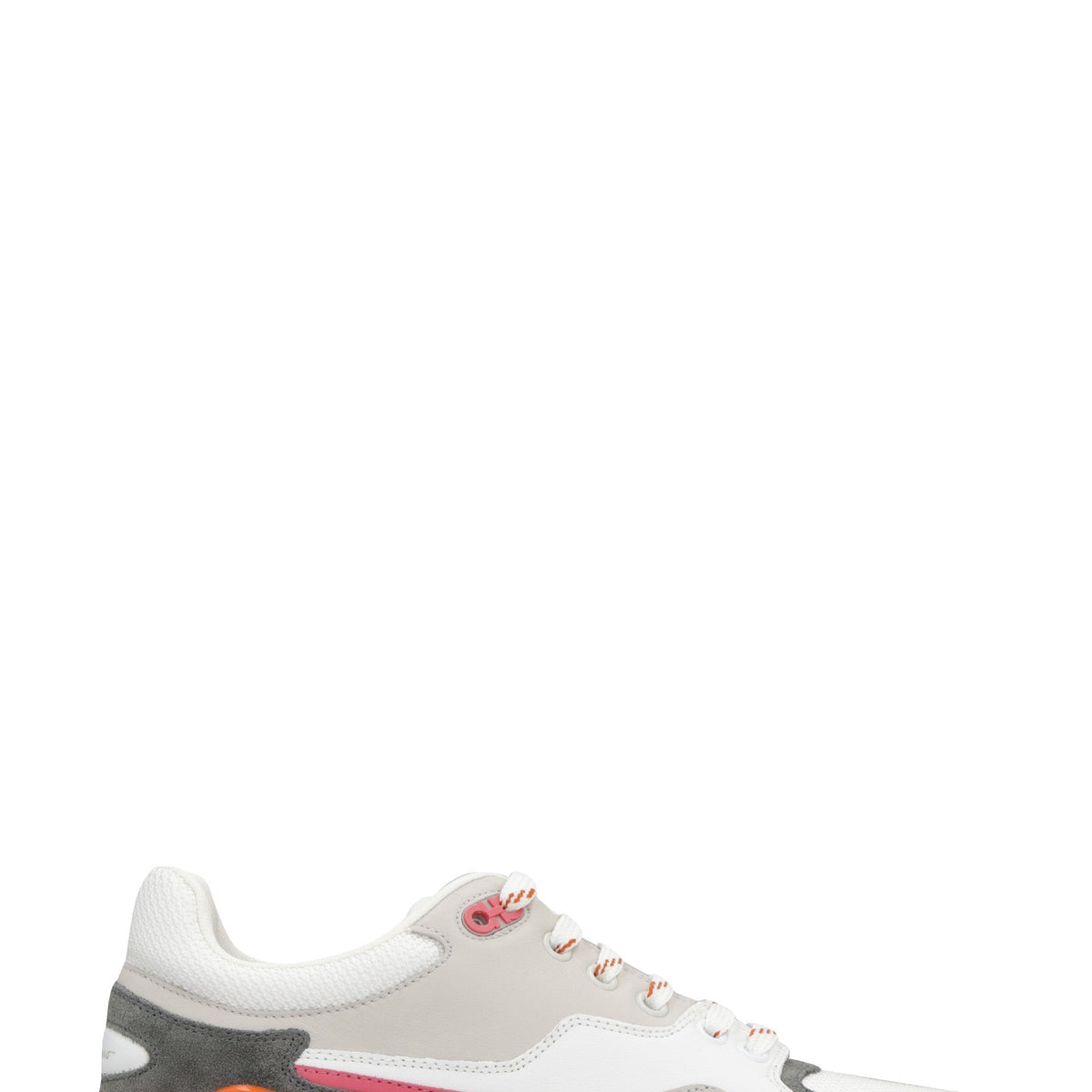 LEATHER AND FABRIC LOW-TOP SNEAKERS