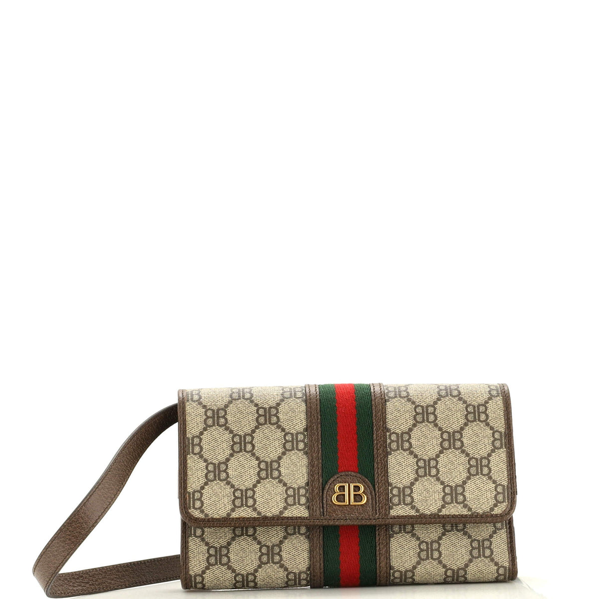 Balenciaga x Gucci The Hacker Wallet on Strap BB Coated Canvas
