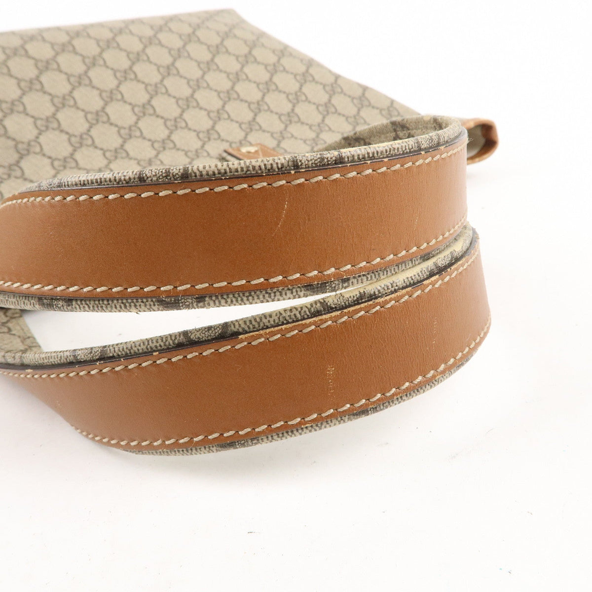 GUCCI GG Supreme Leather Tote Bag Hand Bag Beige Brown 211134