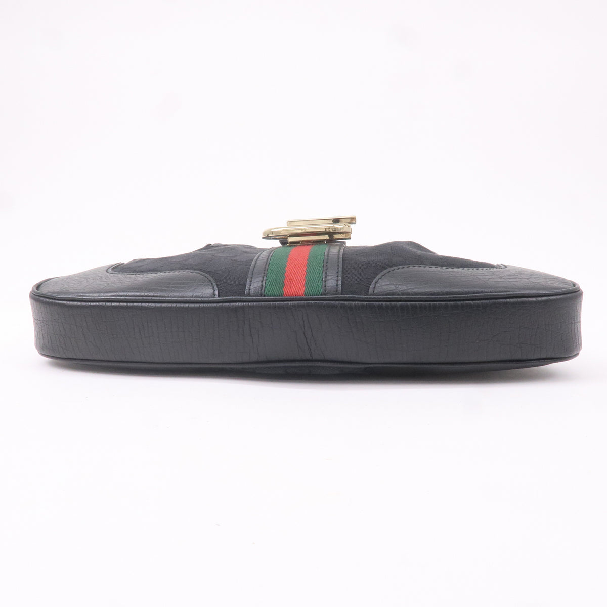 GUCCI Sherry GG Canvas Leather Shoulder Bag Black 130779
