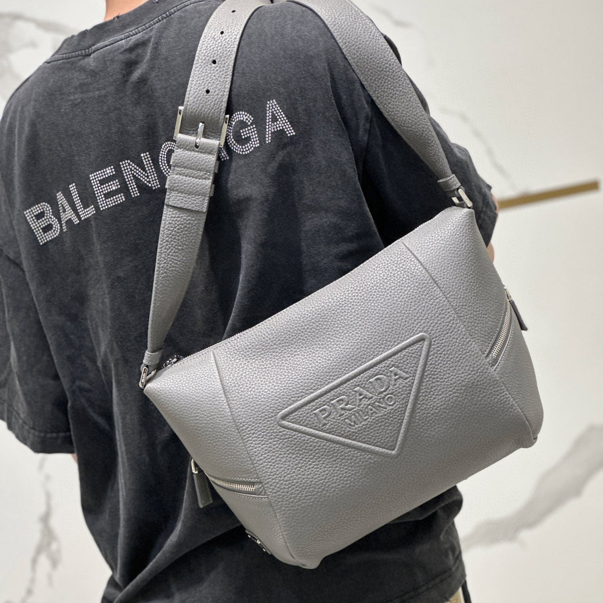 PD LEATHER BAG WITH SHOULDER STRAP