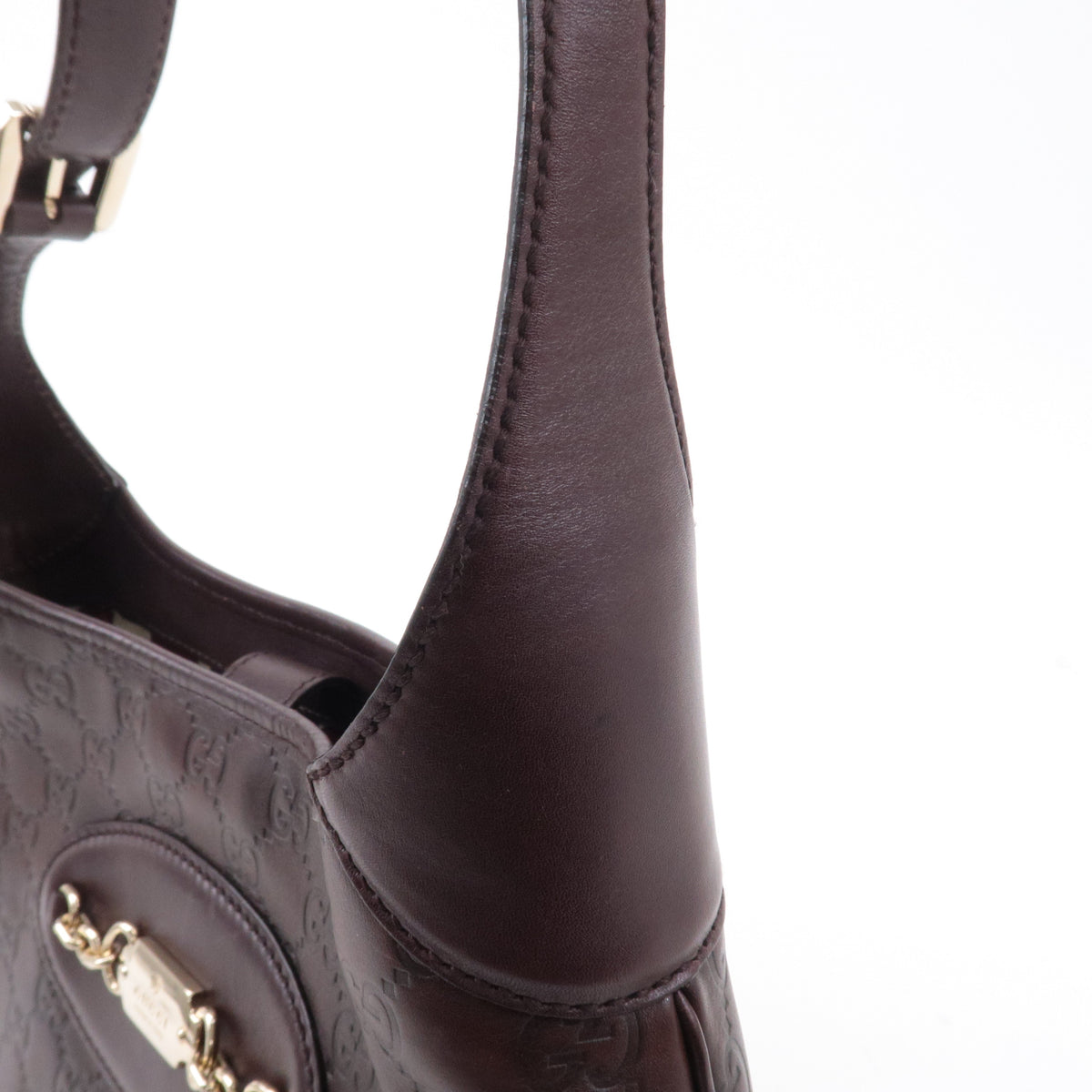 GUCCI Guccissima Leather Shoulder Bag Hand Bag Brown 145778