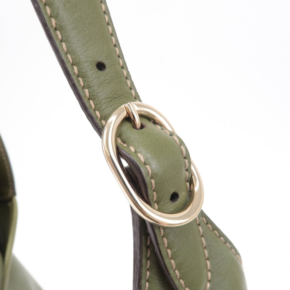 GUCCI Sherry Leather Shoulder Bag Hand Bag Green 153029