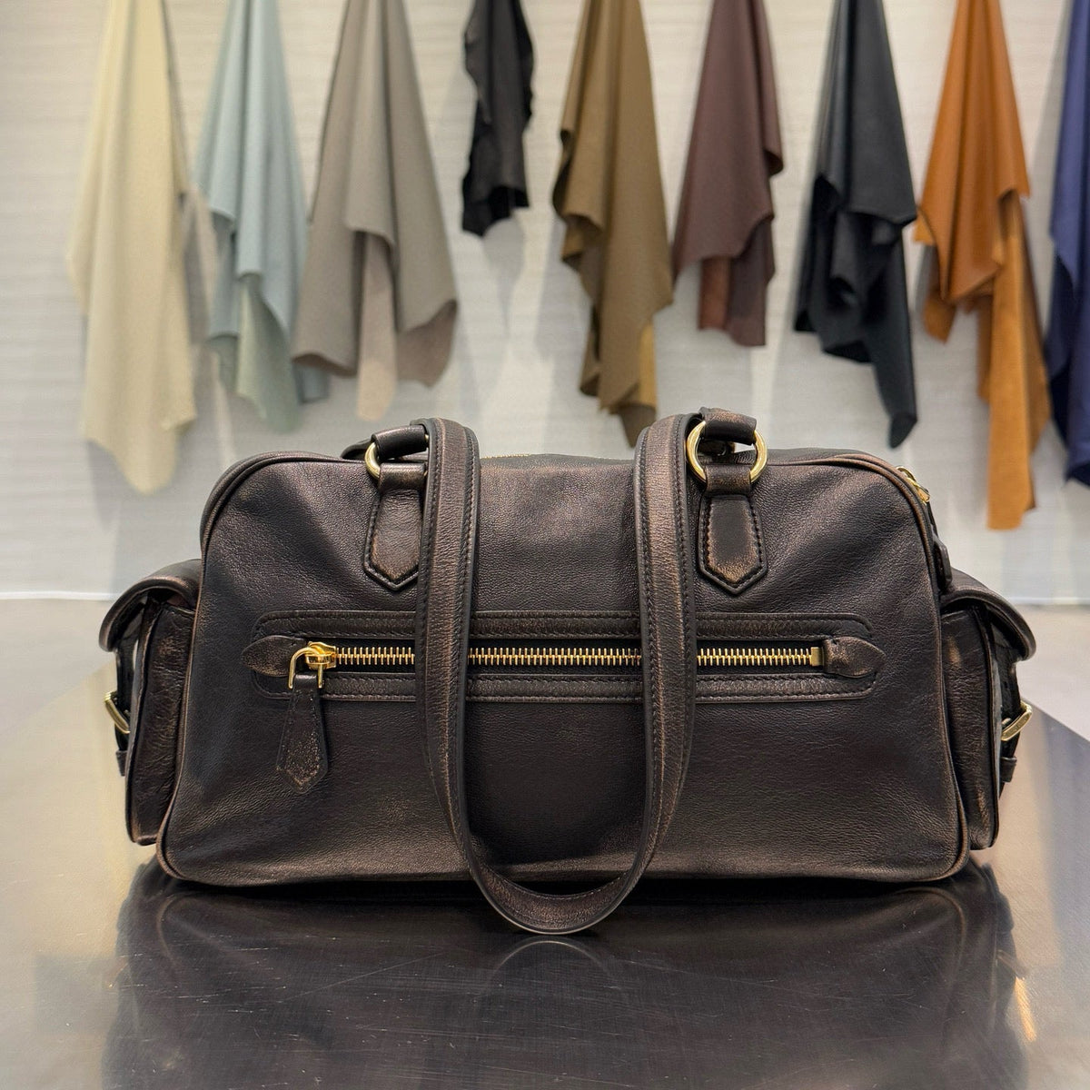 MIU M NAPPA LEATHER TOP HANDLE BAG