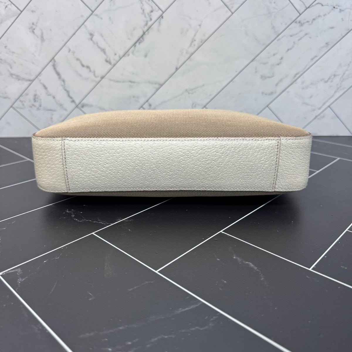 Gucci Canvas & Leather Chain Shoulder Bag