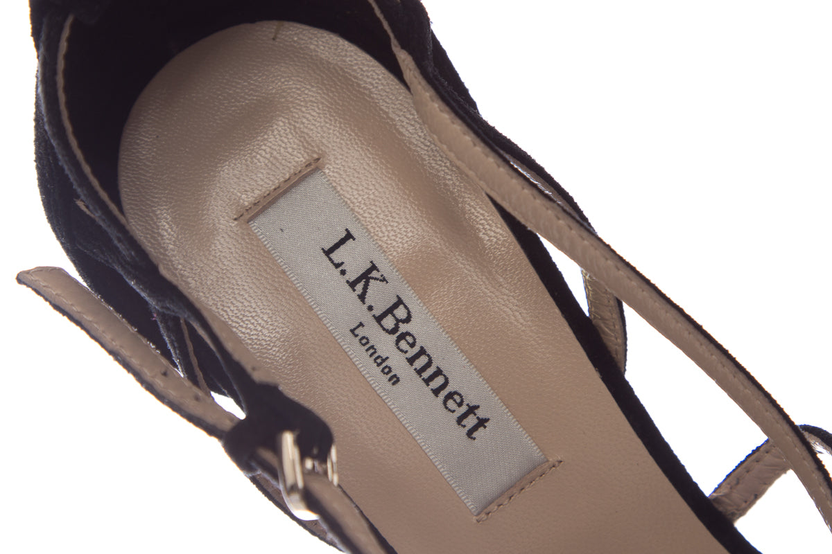 LK Bennett 38 Black Wedge SZ 38