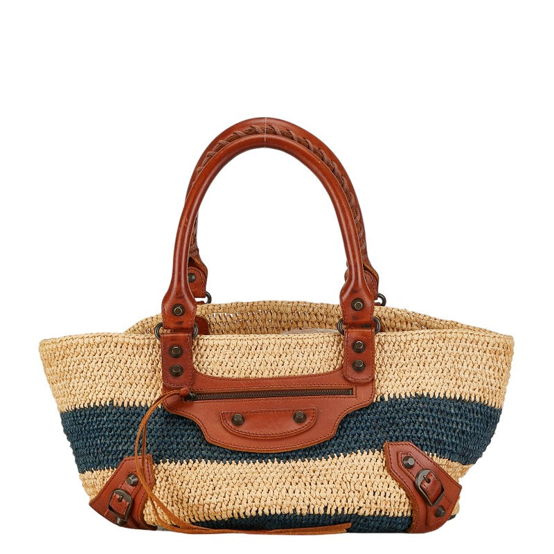 balenciaga Raffia Leather Small Handbag