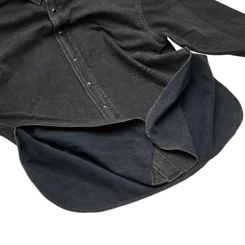 balenciaga Black Denim Shirt Cotton