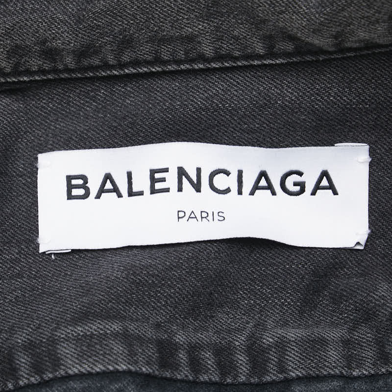 balenciaga Black Denim Shirt Cotton