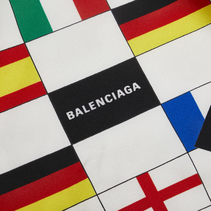 balenciaga Silk Logo Flag Scarf