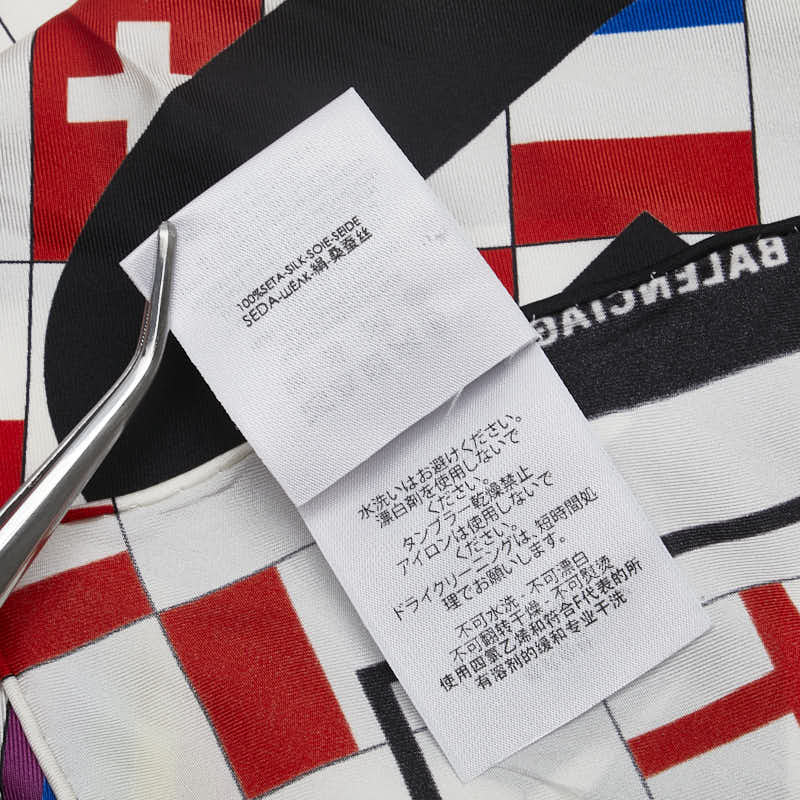 balenciaga Silk Logo Flag Scarf
