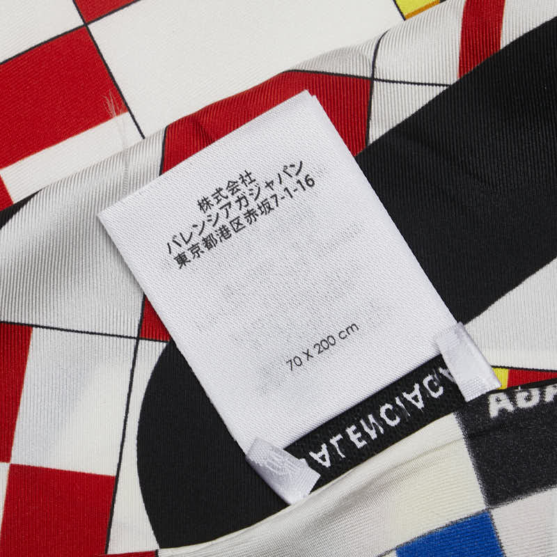 balenciaga Silk Logo Flag Scarf