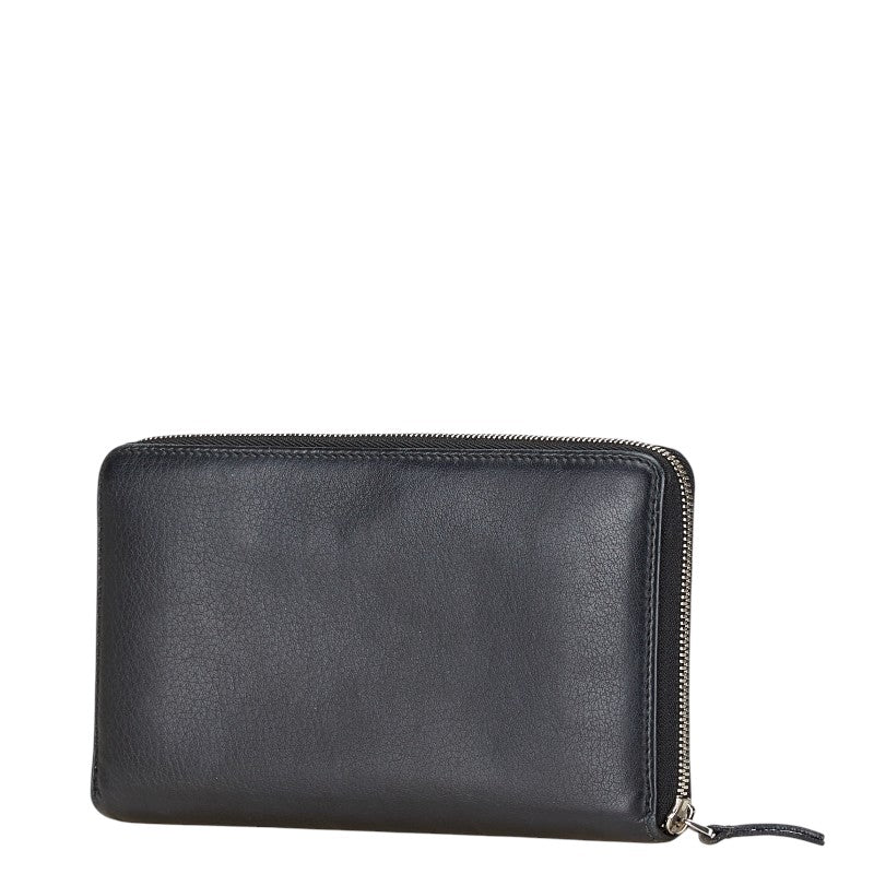 balenciaga Leather Logo Zip-Around Wallet
