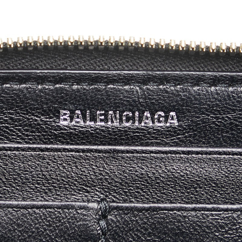 balenciaga Leather Logo Zip-Around Wallet