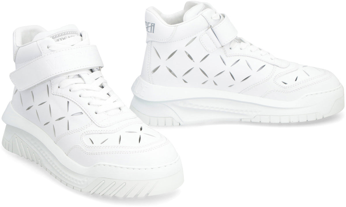 ODISSEA LEATHER HIGH-TOP SNEAKERS