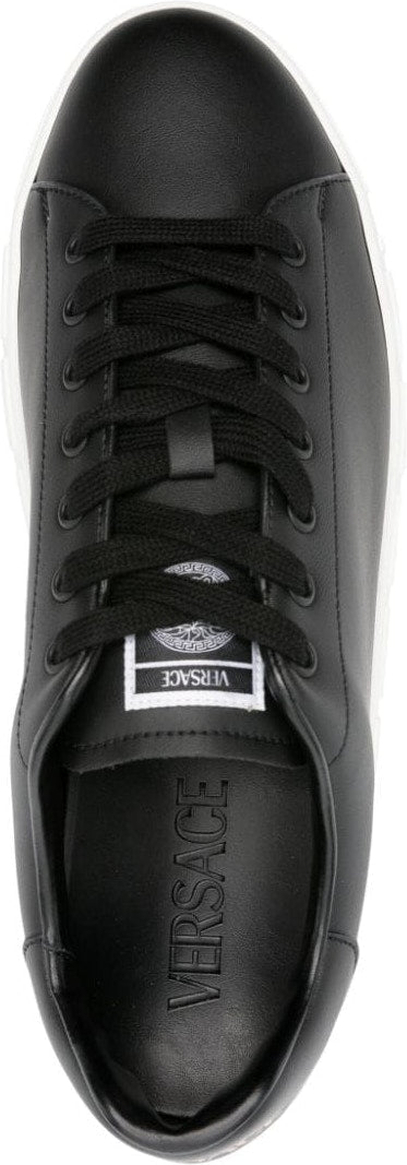 VERSACE GRECA FAUX LEATHER SNEAKERS