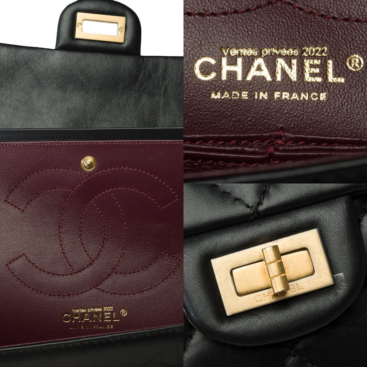 Top Quality Chanel Lucky Charms 2.55 double New shoulder bag in black quilted leather, AGHW