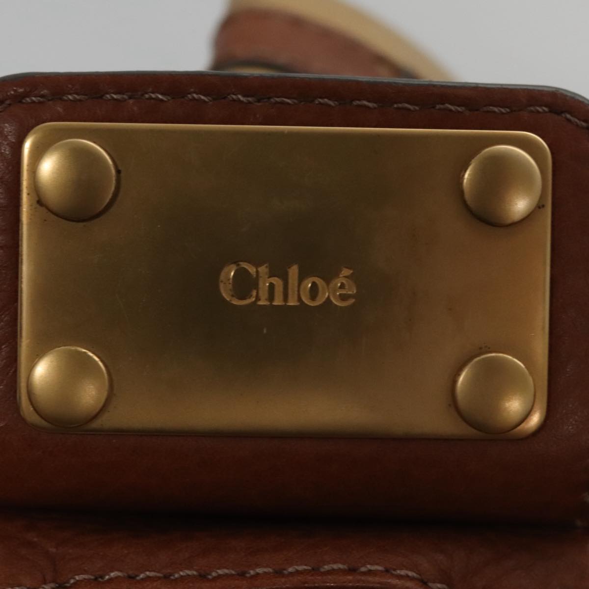 Chloe Paddington Shoulder Bag Leather Brown Gold 104717