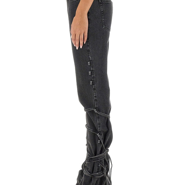Alexander Mcqueen Women Jeans With Knotted Detail