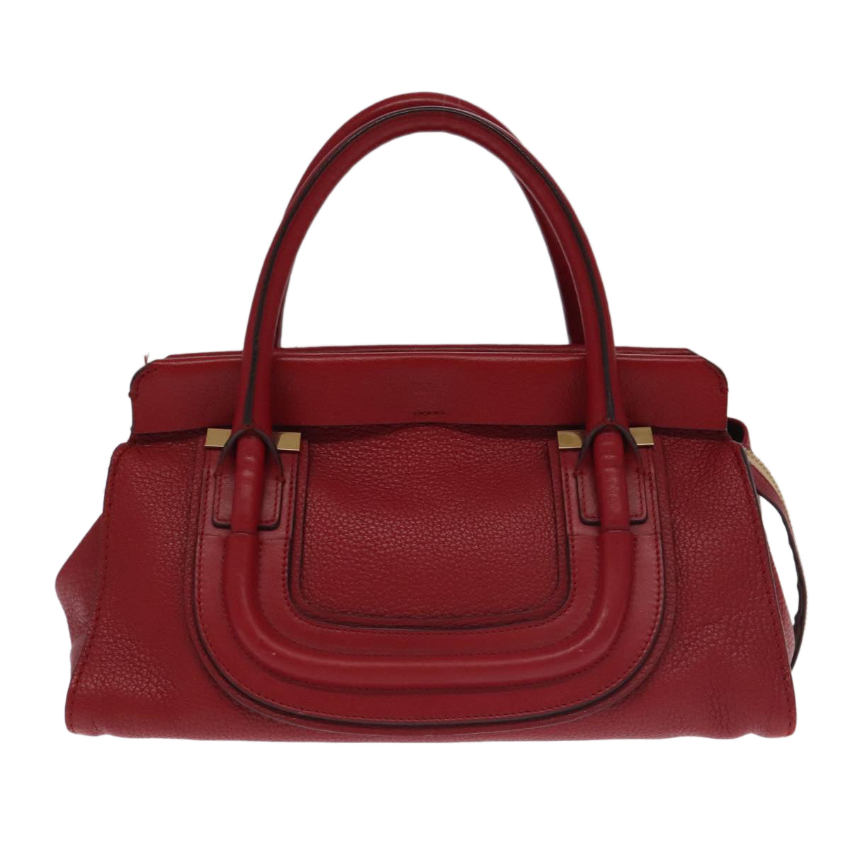 Chloe Mercy Hand Bag Leather 2way Red Gold 106233