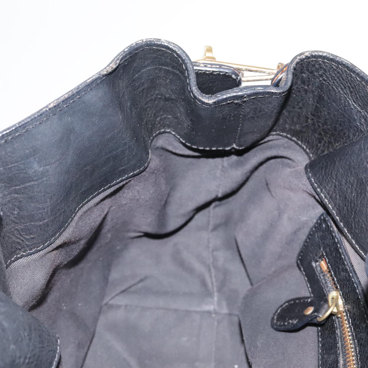 Chloe Paraty Hand Bag Leather Black Gold 106891