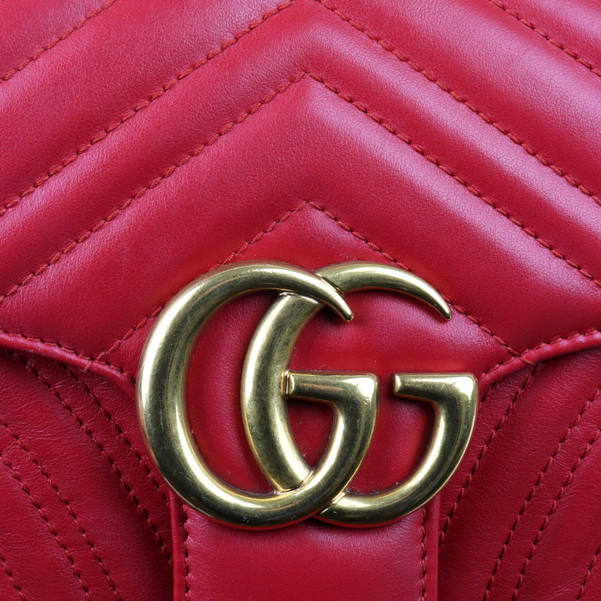 Gucci Small Red Marmont Shoulder Bag.