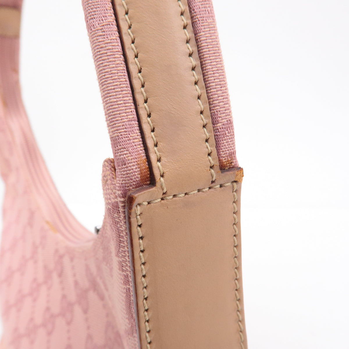 GUCCI GG Canvas Leather Shoulder Bag Hand Bag Pink 001繝ｻ3386