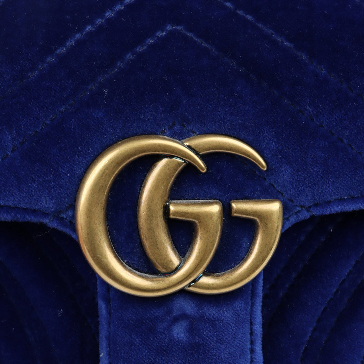 Gucci Blue Velvet Mini Marmont Bag.