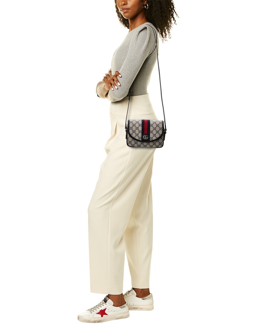 Gucci Ophidia Mini Gg Supreme Canvas & Leather Shoulder Bag