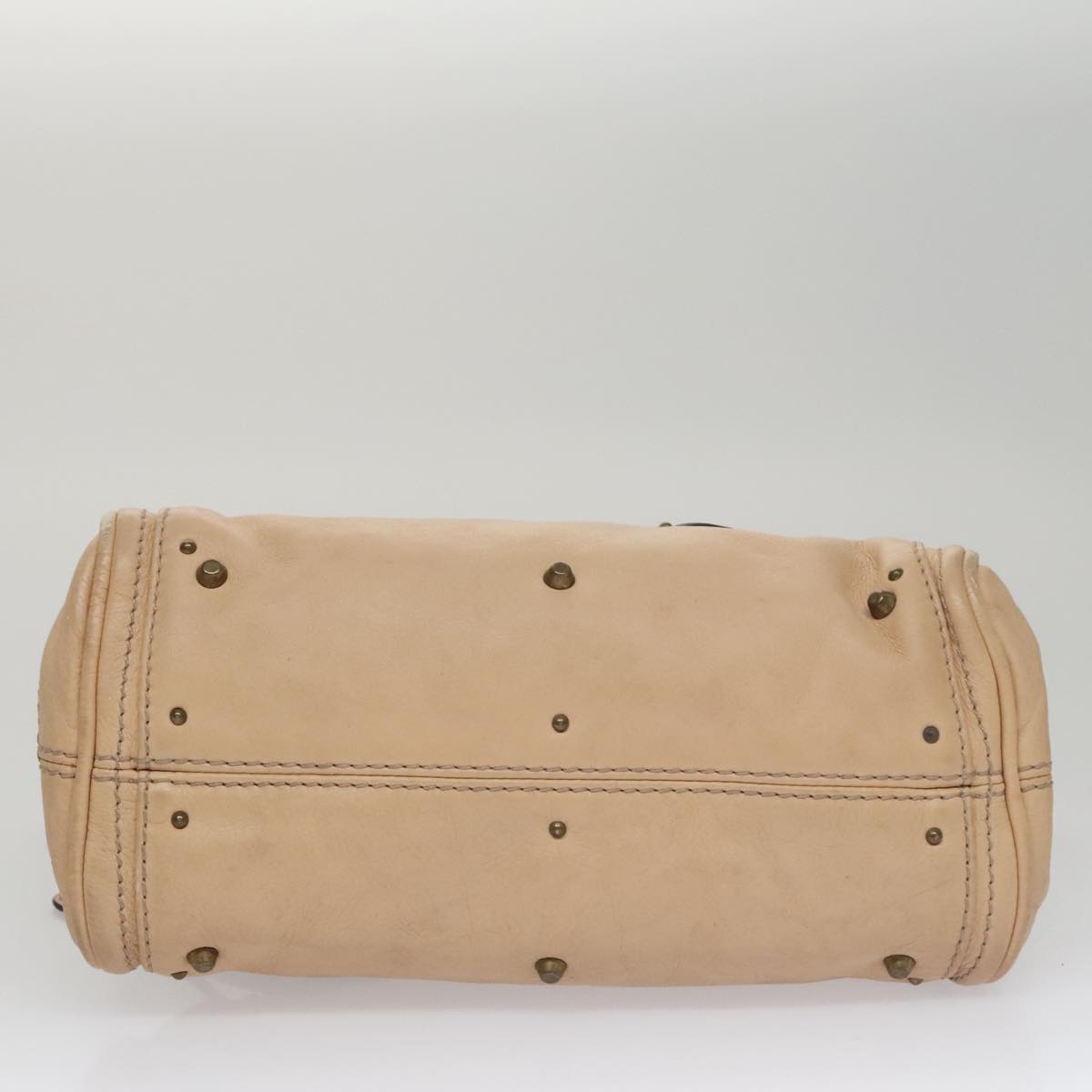 Chloe Paddington Mini Hand Bag Leather Beige Silver 111190