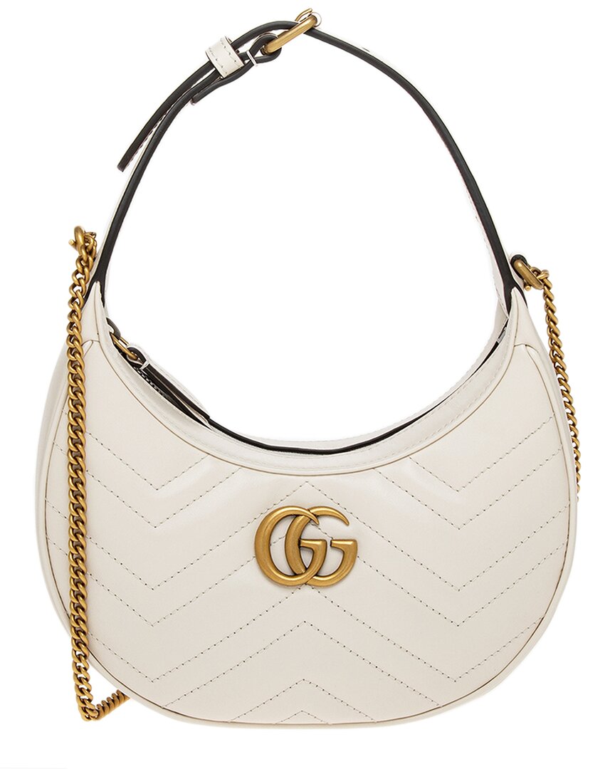 Gucci Gg Marmont Half Moon Shaped Mini Leather Crossbody