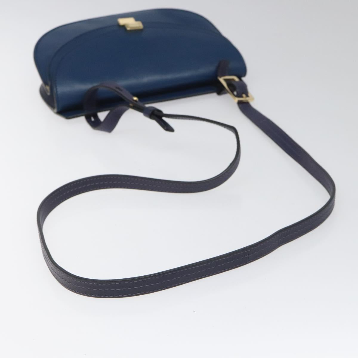 Chloe Georgia Shoulder Bag Leather Blue Gold 112310