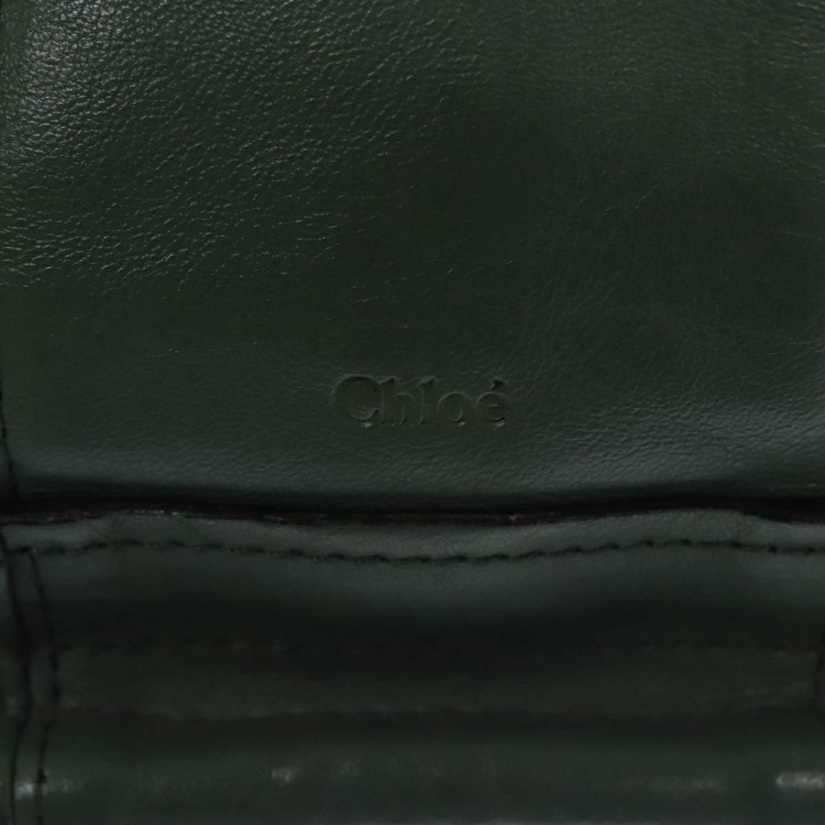 Chloe Paraty Hand Bag Leather 2way Green Gold 112404
