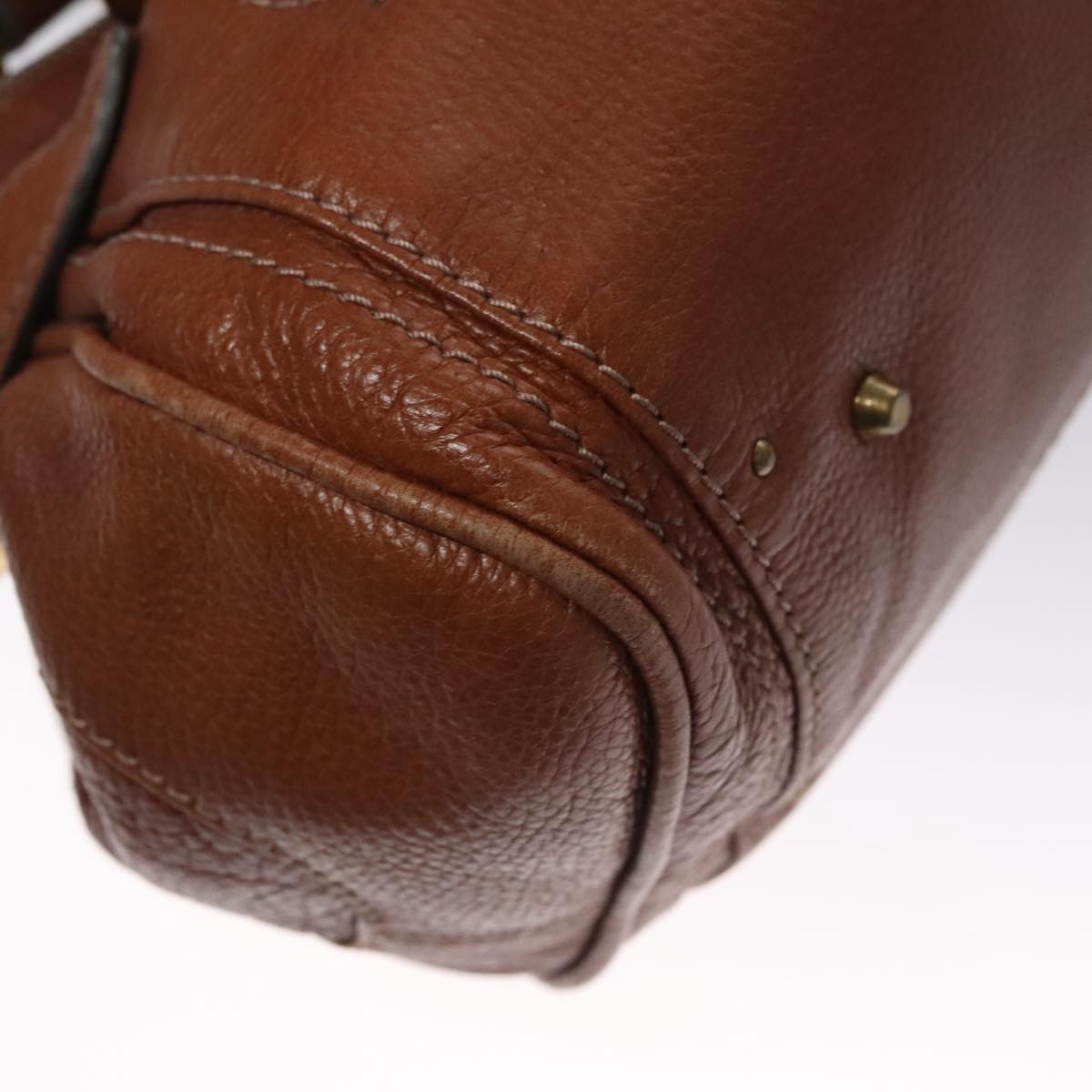 Chloe Paddington Hand Bag Leather Brown Gold Silver 010851 5276 112406