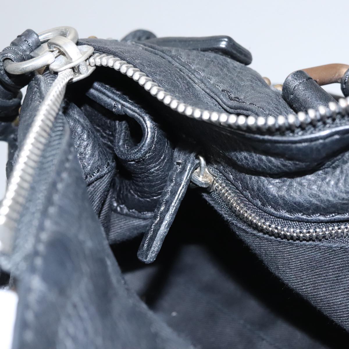 Chloe Paddington Hand Bag Leather Black Silver 112426