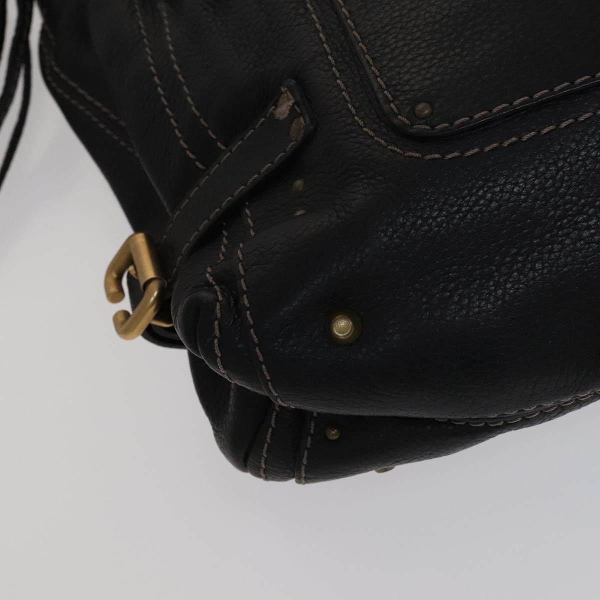 Chloe Paddington Shoulder Bag Leather Black 112596