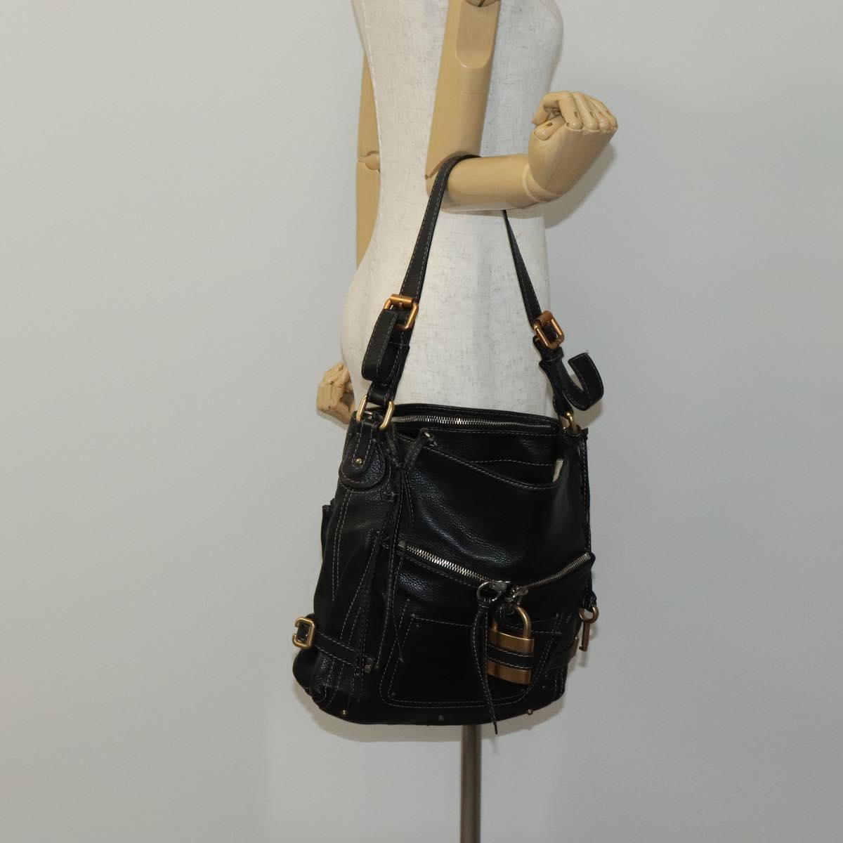 Chloe Paddington Shoulder Bag Leather Black 112596