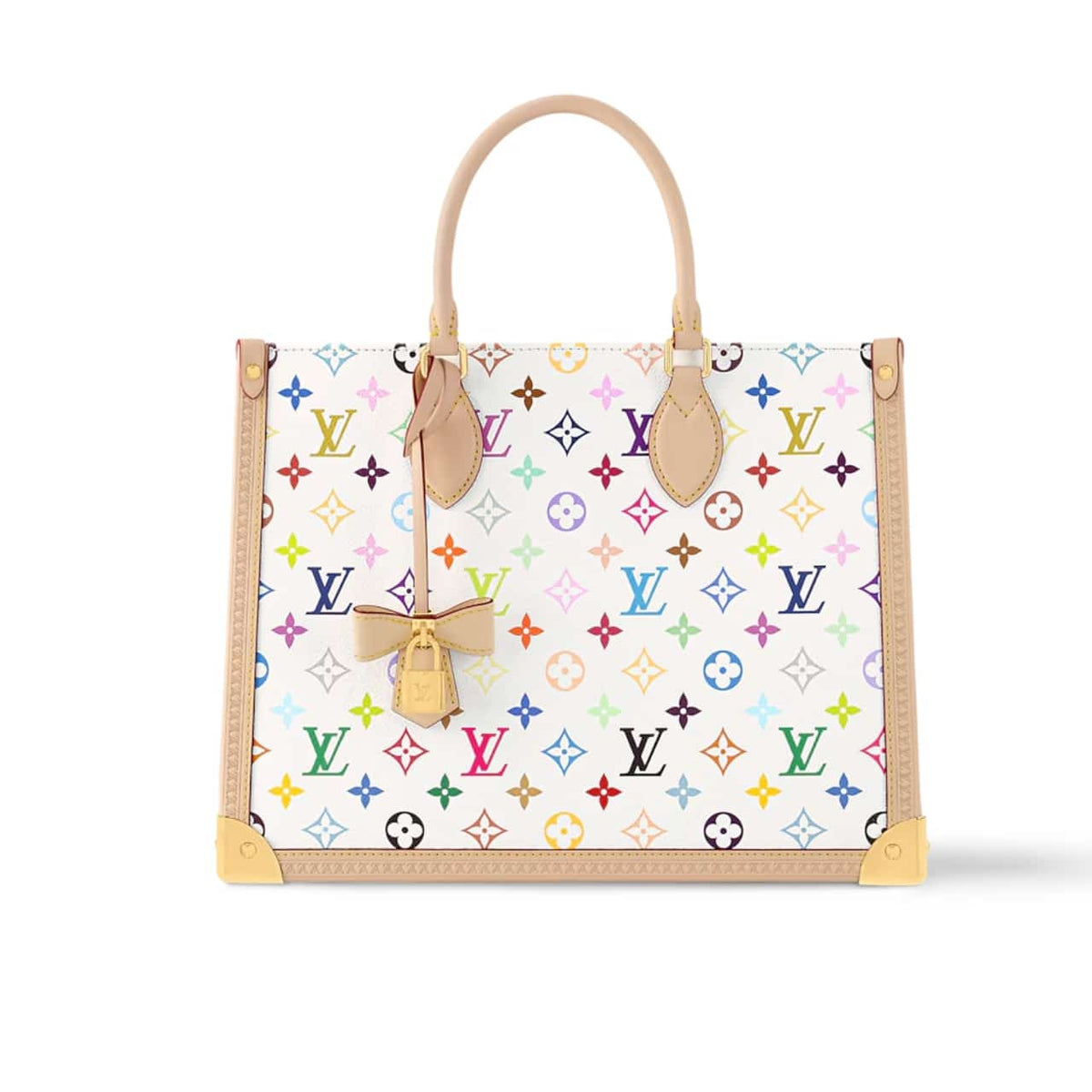 LV X MURAKAMI ONTHEGO MM MONOGRAM WHITE 35CM M13079